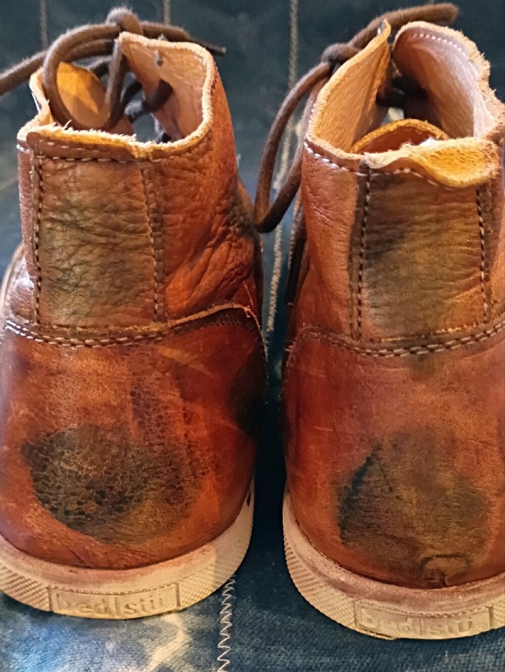 BED|STU Men's Cognac Leather Lace-Up Boots - Picture 14 of 15